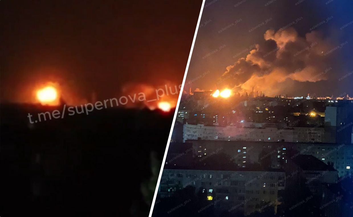 Ukraiński atak dronów w Rosji. Pożar w rafinerii