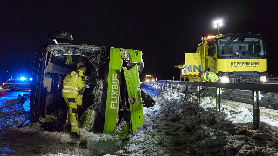 Wypadek Flixbusa przy granicy z Polską