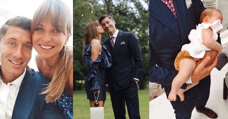Anna Lewandowska wystrojona w sukienkę Magdy Butrym za 4500 złotych czule całuje Roberta. Fanka: "Jesteście tacy normalni, mimo że BOGACI" (FOTO)