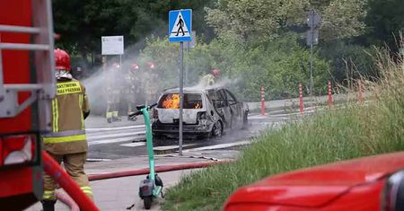Pożar auta w Zielonej Górze. Spłonął kierowca