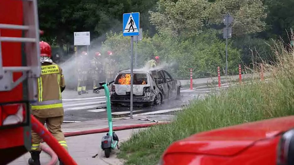 Pożar auta w Zielonej Górze
