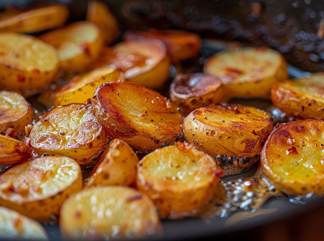 French-style fried potatoes cooked in a pan