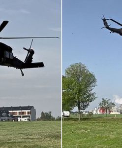 Black Hawk nagrany w akcji. Zrzucają ogromne worki na wał w Nysie