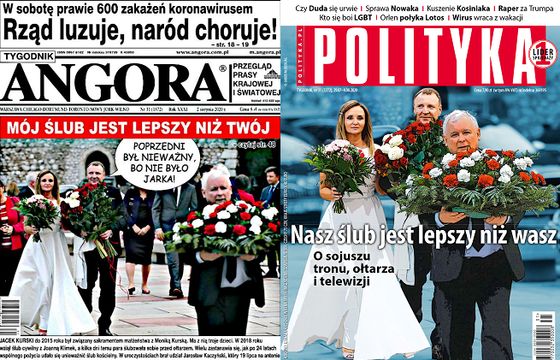 „Polityka” z okładką o ślubie Kurskiego podobną do „Angory”. „To przypadek, wybór z ubiegłego tygodnia”
