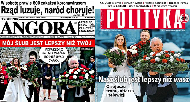 „Polityka” z okładką o ślubie Kurskiego podobną do „Angory”. „To przypadek, wybór z ubiegłego tygodnia”