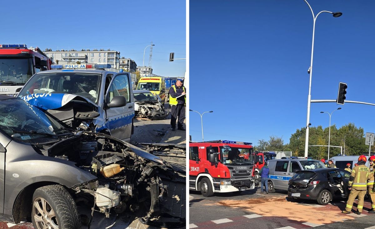 Wypadek z udziałem radiowozu. "Policjanci jechali na sygnale"