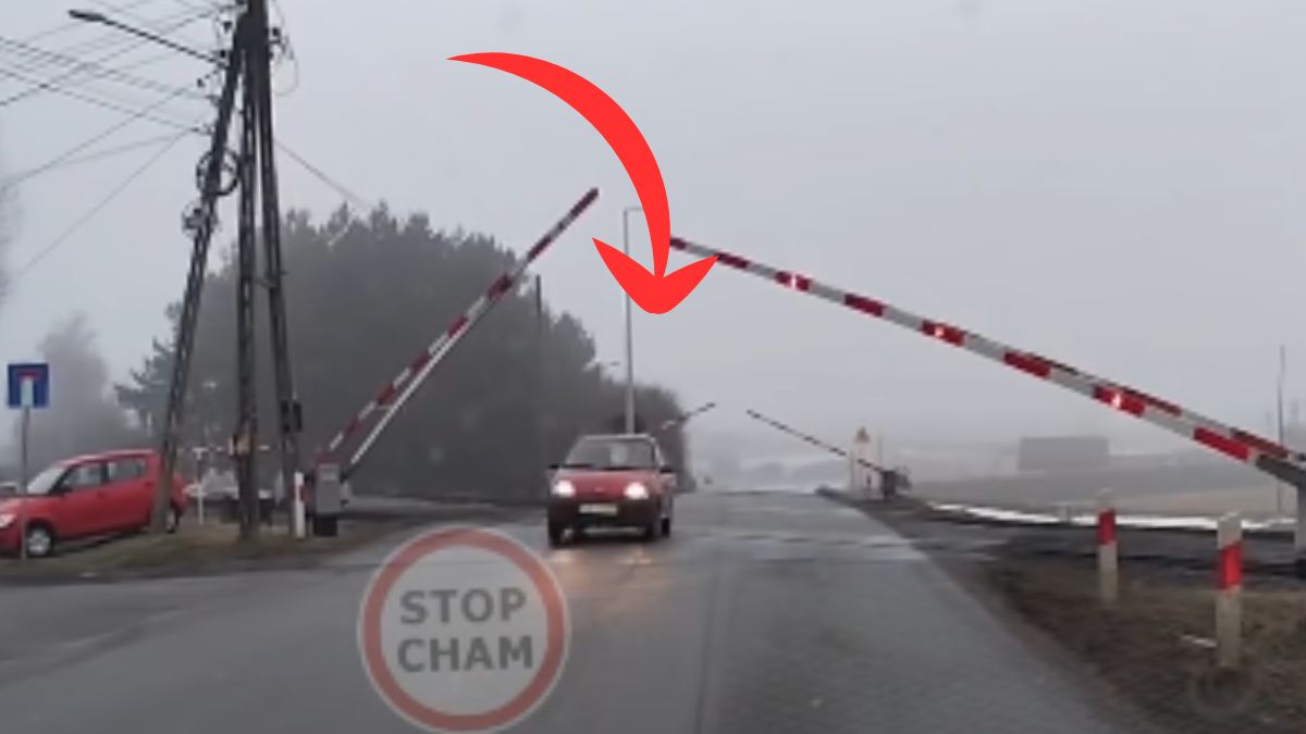 Kierowca zignorował opuszczające się rogatki