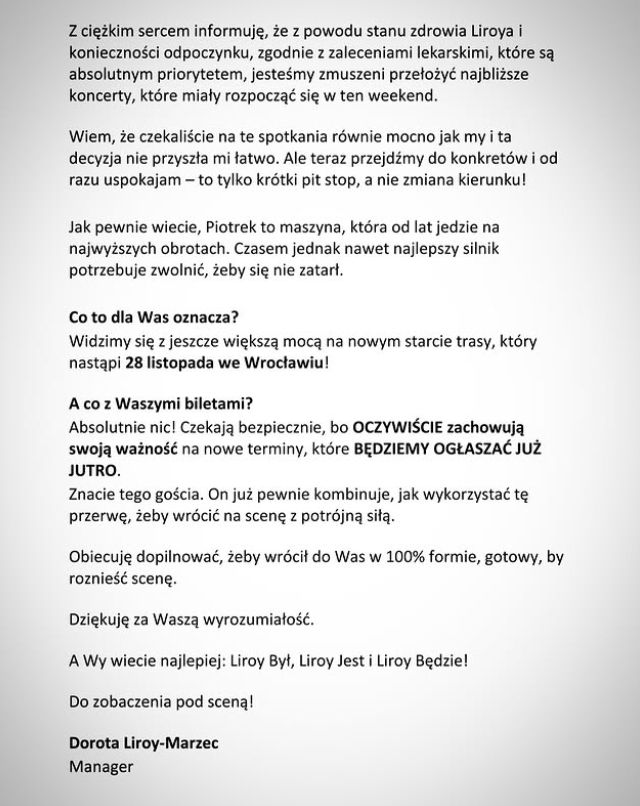 Oświadczenie Liroya