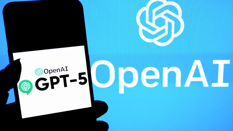 INDIA - 2024/02/04: In this photo illustration, a Chat GPT 5 logo is seen displayed on a smartphone with an Open AI illustration in the background. (Photo Illustration by Avishek Das/SOPA Images/LightRocket via Getty Images)