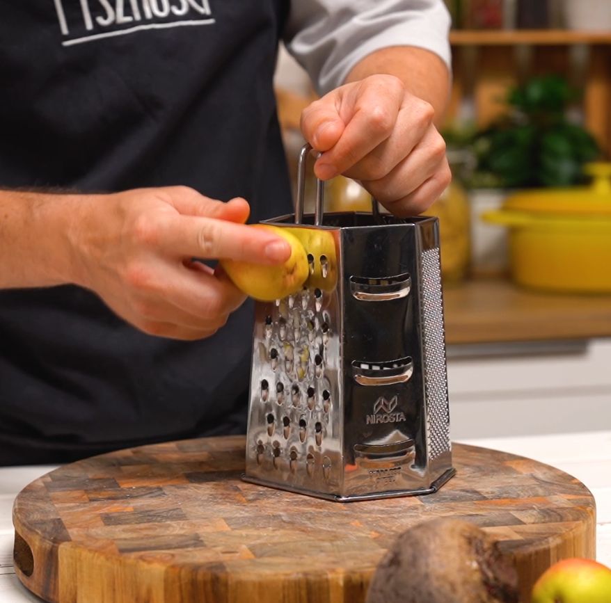 Grating a pear