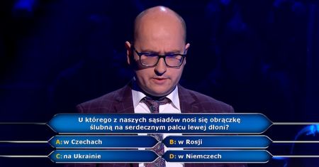 "Milionerzy": zapytali organistę o palec z obrączką. Hubert nie miał pojęcia