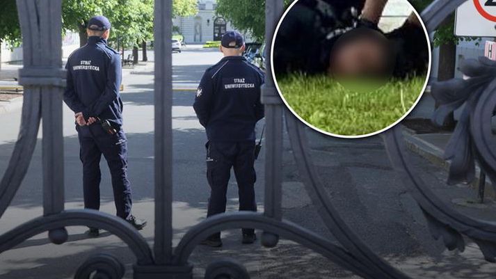 Zbrodnia na terenie Uniwersytetu Warszawskiego.