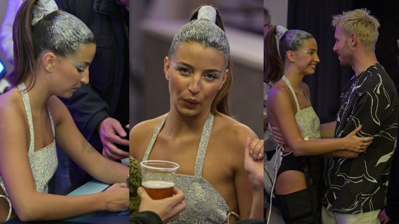 BŁYSZCZĄCA Julia Wieniawa rozdaje autografy i sprzedaje koszulki po koncercie. Nie zabrakło też UŚCISKÓW z Mateuszem Banasiukiem (ZDJĘCIA)