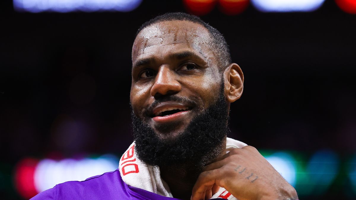 MIAMI, FLORIDA - DECEMBER 28: LeBron James #6 of the Los Angeles Lakers looks on during the second quarter of the game against the Miami Heat at FTX Arena on December 28, 2022 in Miami, Florida. NOTE TO USER: User expressly acknowledges and agrees that, by downloading and or using this photograph, User is consenting to the terms and conditions of the Getty Images License Agreement. (Photo by Megan Briggs/Getty Images)