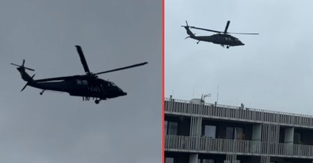Wojskowe helikoptery nad Warszawą. Black Hawki nagrane na Woli