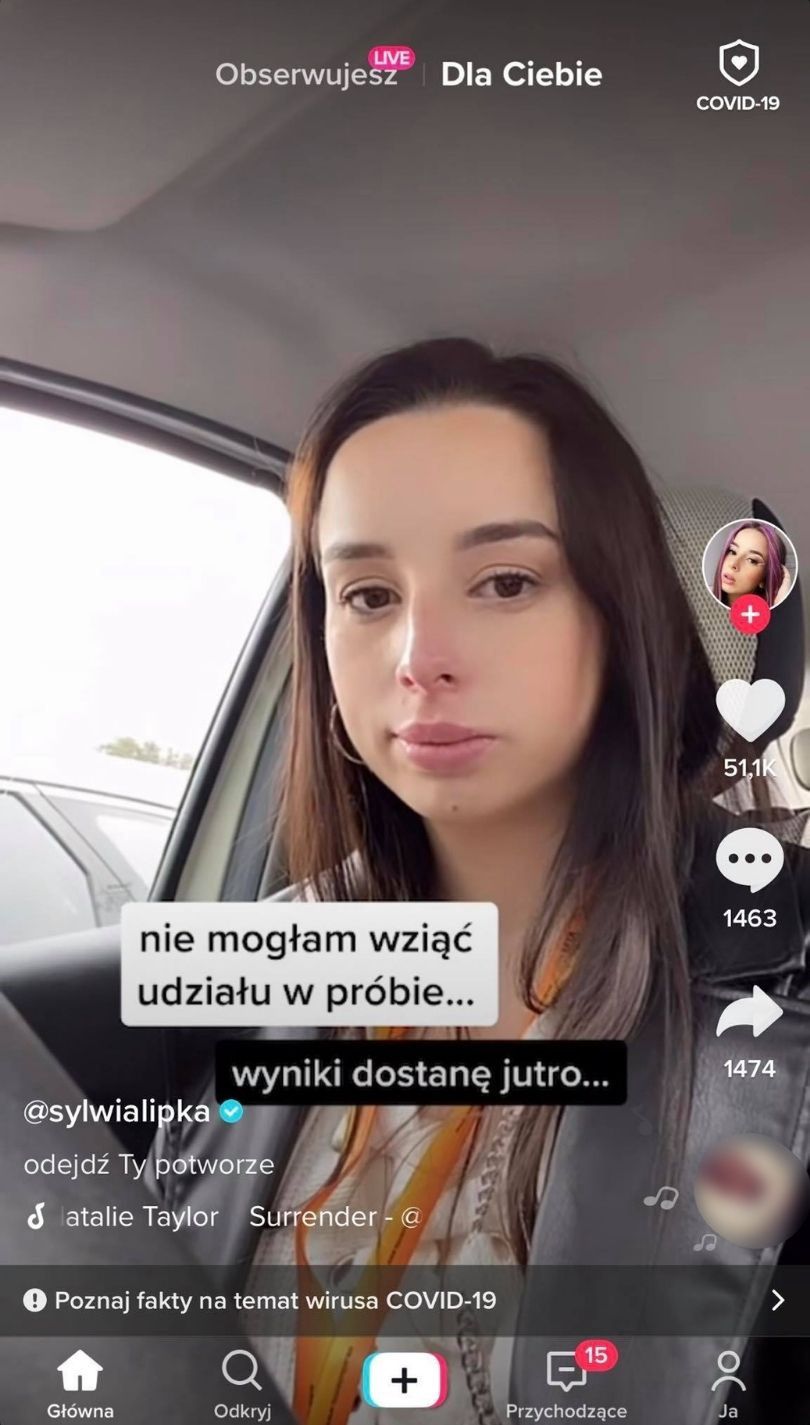 Sylwia Lipka ma koronawirusa