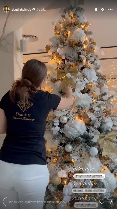 Klaudia Halejcio udekorowała willę na święta