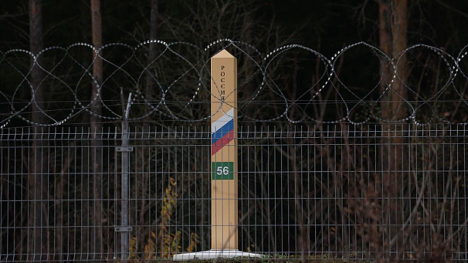 VISTYTIS, LITHUANIA - OCTOBER 28: A Russian border marker stands behind barbed wire on the border between the Russian semi-exclave of Kaliningrad and Lithuania on October 28, 2022 near Vistytis, Lithuania. Vistytis lies in the strategically vital Suwalki Gap, an approximately 70km long stretch of land along the Lithuanian and Polish border between Kaliningrad and Russia-loyal Belarus. Should a military conflict ever break out, Russian control of the Suwalki Gap would cut the three Baltic states of Lithuania, Latvia and Estonia off from the rest of the European Union.  (Photo by Sean Gallup/Getty Images)
Sean Gallup