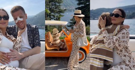 Ciężarna Marina Łuczenko w piżamie za 18 TYSIĘCY ZŁOTYCH chwali się swoim "la dolce vita", wczasując się z rodziną nad jeziorem Como (ZDJĘCIA)