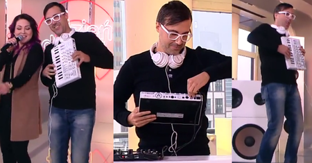 DJ Adamus "gra" na niepodłączonym sprzęcie w "Dzień Dobry TVN"...