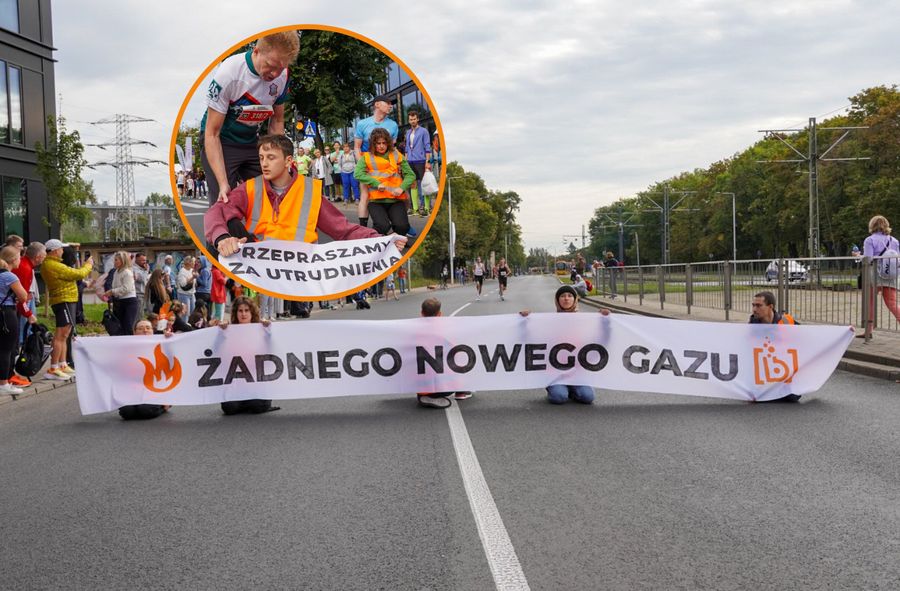 Aktywiści blokowali Maraton Warszawski