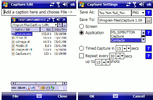 CapSure – zrzutki w Windows Mobile