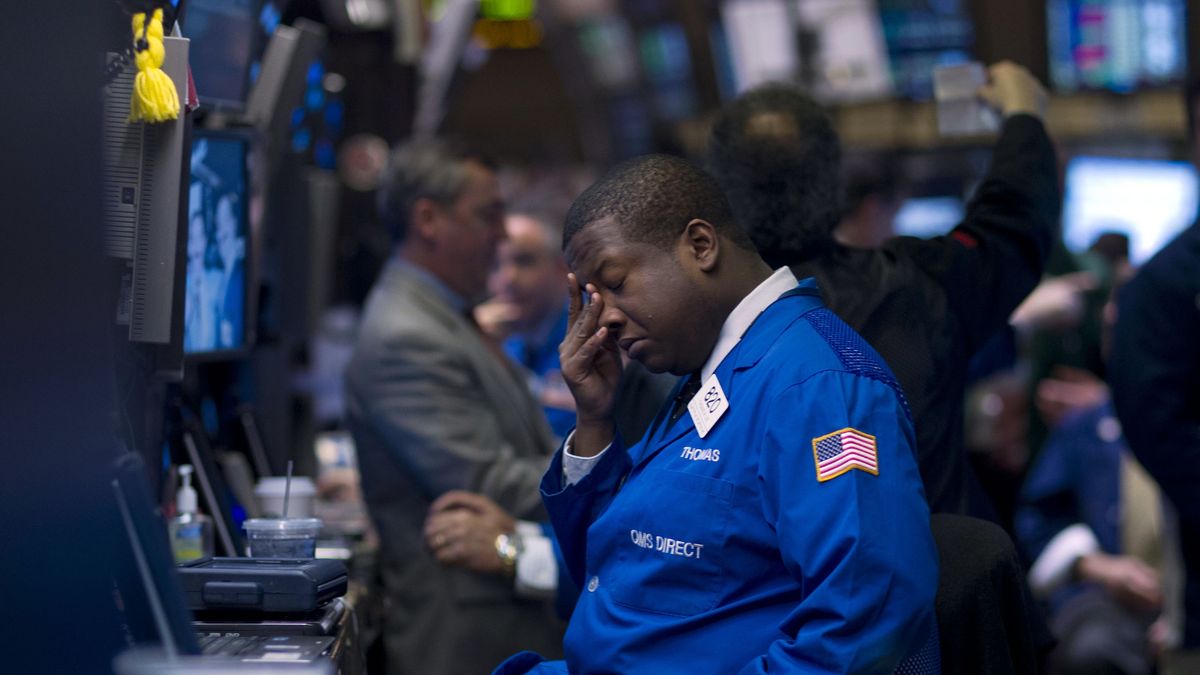 General Views Of Trading At The NYSE
A trader pauses to rub his eyes while working on the floor of the New York Stock Exchange (NYSE) in New York, U.S., on Wednesday, April 4, 2012. U.S. stocks fell, sending the Standard & Poor's 500 Index lower for a second day, as demand dropped at a Spanish bond auction and the Federal Reserve signaled it may refrain from more monetary stimulus. Photographer: Jin Lee/Bloomberg via Getty Images
Bloomberg
AMERICA; AMERICAS; NORTH AMERIC, BREAKING NEWS; SPOT, HORIZONTAL, MARKET; EXCHANGE, NORTH; NORTHEAST, S&P; STANDARD & POOR'S, STOCK; STOCKS; STOCK MARKET, TRADE; TRADERS; TRADING
