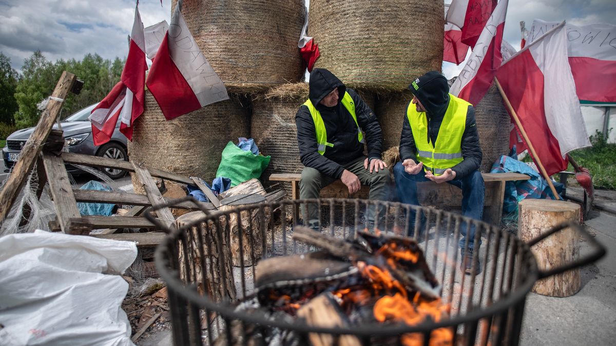 Protest rolników w pobliżu polsko-ukraińskiego przejścia granicznego w Dorohusku