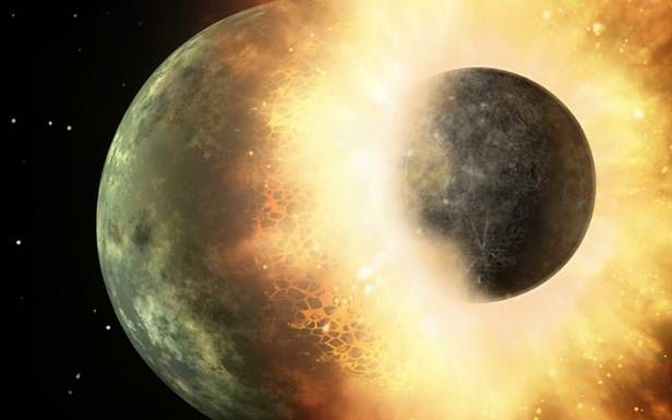 Jedna z teorii głosi, że Księżyc powstał w wyniku kosmicznego zderzenia
