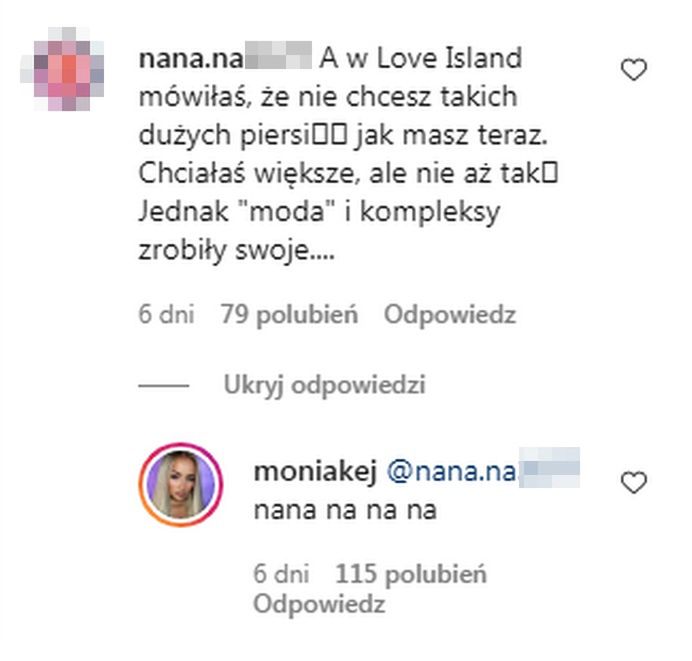 Monika Kozakiewicz "odpowiada" na krytykę na Instagramie