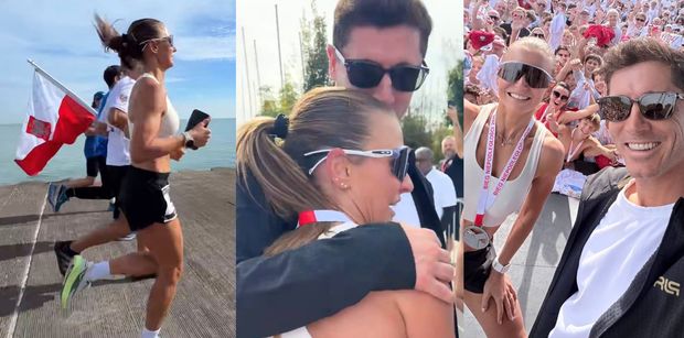 Anna Lewandowska gnała jak szalona podczas Biegu Niepodległości w Chicago. Na mecie OBCAŁOWAŁ ją Robert. Słodziaki? (WIDEO)