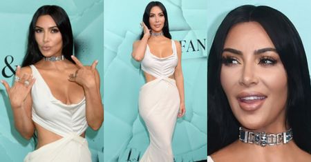 Kim Kardashian wygląda jak figura woskowa na imprezie Tiffany