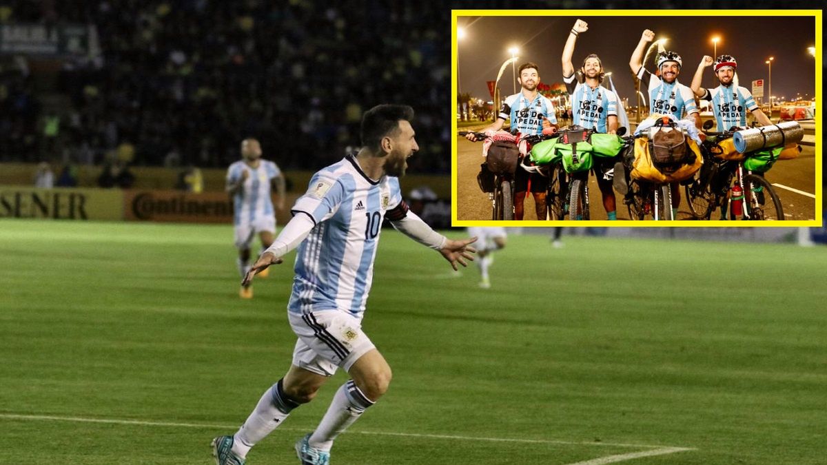 Kibice przyjechali rowerami wspierać Lionela Messiego