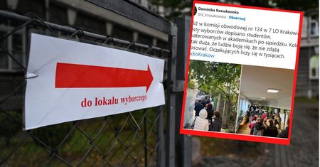 Ogromne kolejki do lokalu wyborczego. Setki osób czekają