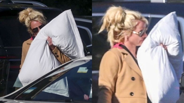 Britney Spears "przyłapana" w Los Angeles. Na widok paparazzi zasłoniła twarz PODUSZKĄ (ZDJĘCIA)