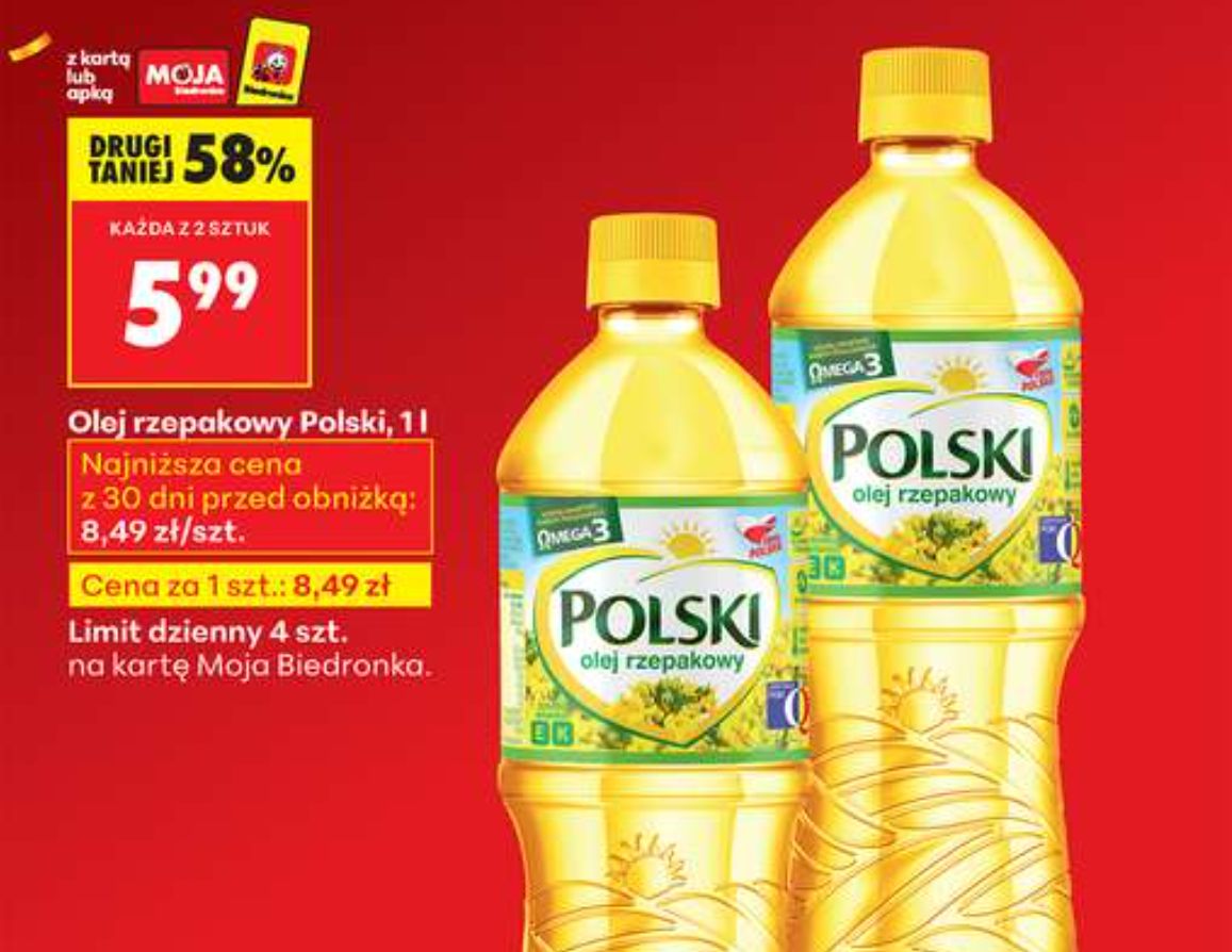 Olej rzepakowy dostępny w promocyjnych cenach