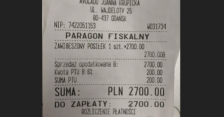 Paragon z Gdańska. Właścicieli restauracji zatkało. Tyle wydał jedne z klientów