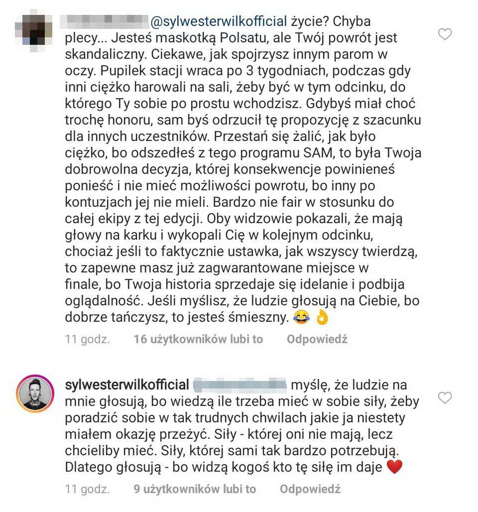 Sylwester Wilk odpowiada na krytyczne komentarze