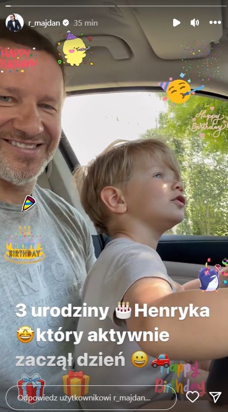 Radosław Majdan bawi się z Henrykiem