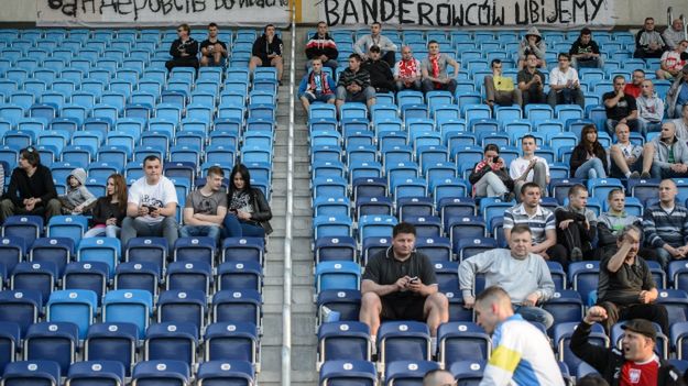 Transparent na meczu rugby Polska Ukraina