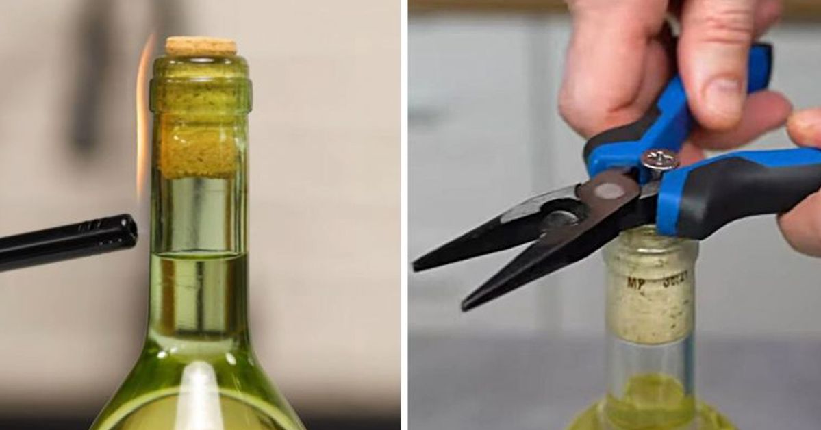 How to Open a Bottle of Wine with No Corkscrew at Hand
