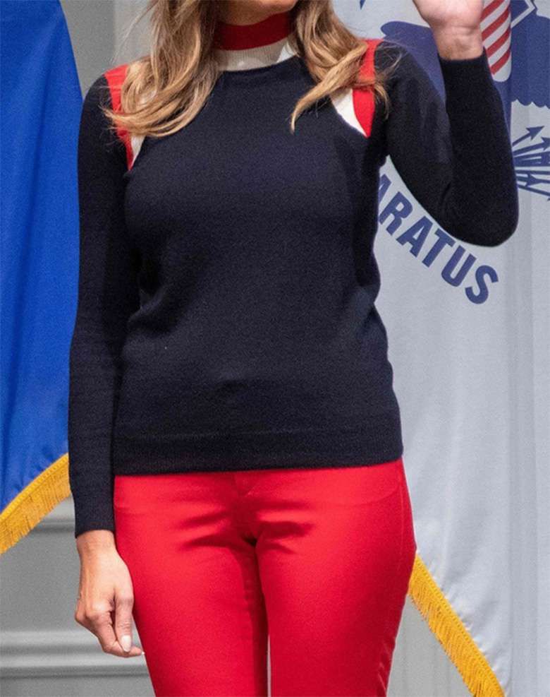 Stylizacja Melanii Trump na akcji Czerwonego Krzyża