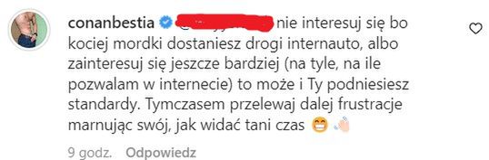 Conan Kaźmierski reaguje na zaczepkę