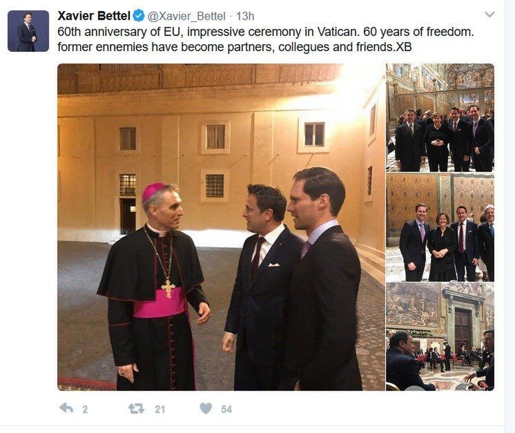 Xavier Bettel z mężem w Watykanie