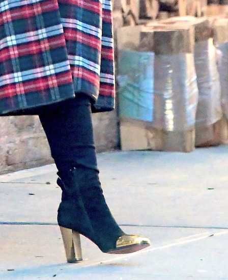 EXCLUSIVE: Adele was spotted making a rare appearance in NYC on Wednesday.   The "Hello" songstress looked glamorous as she stepped out for the evening, wearing a plaid jacket with quilted sleeves, black skinny jeans and gold tipped boots.    Pictured: Adele      World Rights, No Portugal Rights