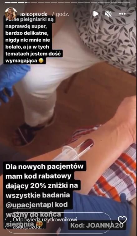 Joanna Opozda - pobieranie krwi