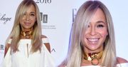Joanna Przetakiewicz w białym kombinezonie na imprezie Elle. Klasa!
