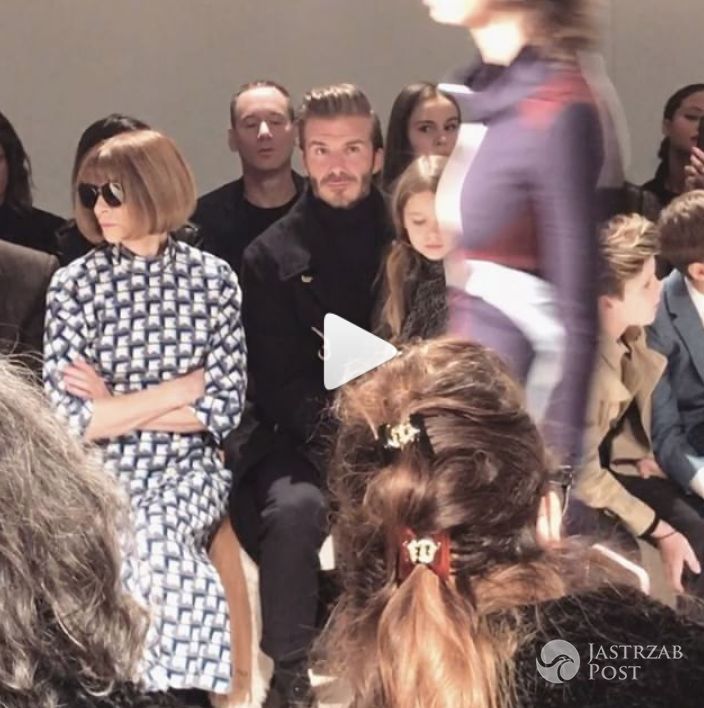 David i Harper Beckham na pokazie Victorii Beckham w Nowym Jorku