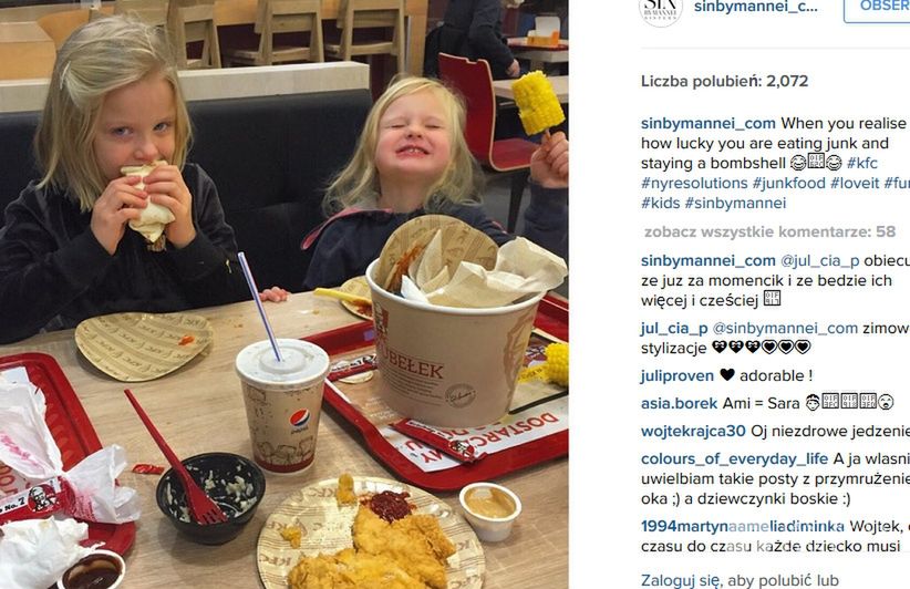 Sara Boruc w restauracji typu fast-food