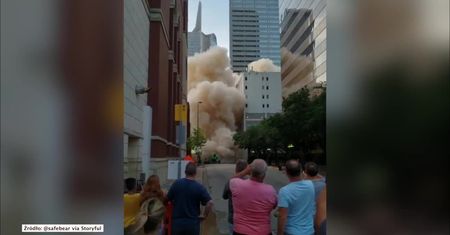 Wielkie kłęby kurzy nad Dallas. Wyburzono biurowiec w centrum miasta